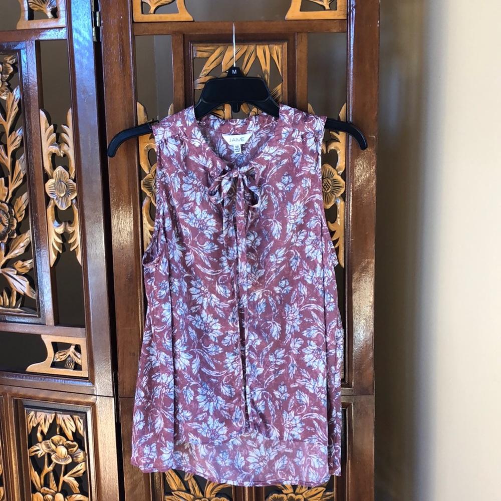 Jaime Rose Floral Tie Up Tank Size M